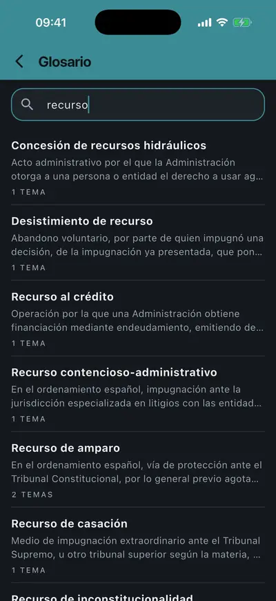 Todo el vocabulario de tu oposición, con buscador