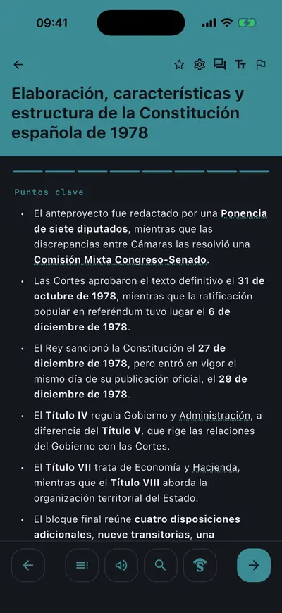 Cada tema abre con un resumen y cierra con sus puntos clave