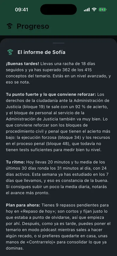 Sofía, tu tutora de IA, mira tus datos por ti